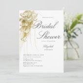 エレガント金ゴールドフォーマルカラリリーBWブライダルシャワー 招待状 (スタンド正面)