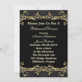 エレガント金ゴールドフォーマルリハーサルディナー招待状 招待状 (裏面)