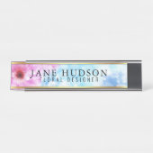 エレガント金ゴールドフモダンァーデスク名プレート デスクネームプレート (正面)