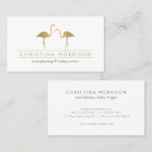 エレガント金ゴールドフラミンゴイベントプランナーホワイト 名刺 (正面/裏面)