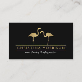 エレガント金ゴールドフラミンゴイベントプランナー名刺 名刺