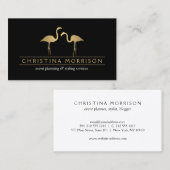 エレガント金ゴールドフラミンゴイベントプランナー名刺 名刺 (正面/裏面)