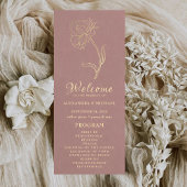 エレガント金ゴールドフラワーシックタイポグラフィ結婚ズ プログラム