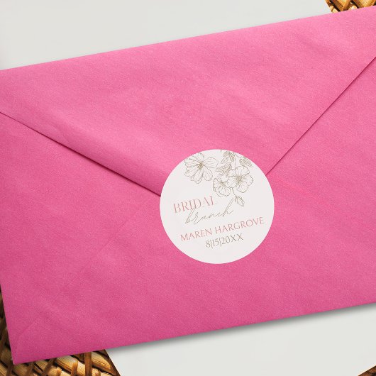 エレガント金ゴールドフラワーブライダルブランチブライダルシャワー ラベル