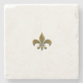 エレガント金ゴールドフランスのヴィンテージ ストーンコースター (正面)