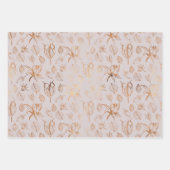 エレガント金ゴールドフルーツのクリスマス ラッピングペーパーシート (正面)