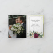 エレガント金ゴールドフレクラシックームのフローラ結婚 招待状 (内部)