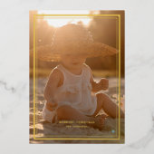 エレガント金ゴールドフレシンプルームのクリスマスフォト 箔シーズンカード (正面)