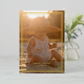 エレガント金ゴールドフレシンプルームのクリスマスフォト 箔シーズンカード (立ち正面)