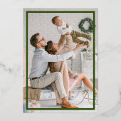 エレガント金ゴールドフレシンプルームのクリスマスフォト 箔シーズンカード (裏面)