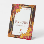 エレガント金ゴールドフレームと秋の素朴チャームの好意 台座サイン (正面)