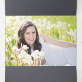 エレガント金ゴールドフレームの卒業写真 三つ折りクリスマスカード (内部中)