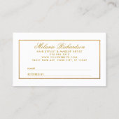 エレガント金ゴールドフレームの参照 名刺 (裏面)