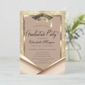 エレガント金ゴールドフレームの逐次化 招待状 (スタンド正面)