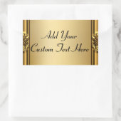 エレガント金ゴールドフレームの金ゴールドステッカー 長方形シール (バッグ)