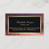 エレガント金ゴールドフレームグリッター《写真》ぼけ味ロイヤリティカード ロイヤリティカード (裏面)