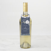 エレガント金ゴールドフレームネイビーブルーバラ結婚ズ ボトルネックタグ (ボトル)