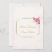 エレガント金ゴールドフレームバライスラム結婚教徒 招待状 (裏面)