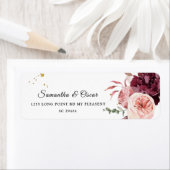 エレガント金ゴールドフレームフローラ赤とピンク ラベル (インサイチュ)