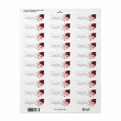 エレガント金ゴールドフレームフローラ赤とピンク ラベル (フルシート)