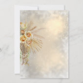 エレガント金ゴールドフレームボホフラワーズブライダルシャワー 招待状 (裏面)