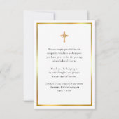 エレガント金ゴールドフレームヴァージンメアリーバラ葬儀 サンキューカード (裏面)