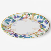 エレガント金ゴールドフレーム水彩ベリー ペーパープレート (アングル)