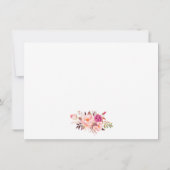 エレガント金ゴールドフレーム水色ピンク赤面フローラ ノートカード (裏面)