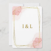 エレガント金ゴールドフレーム結婚式招待状 | ミニマル 招待状 (裏面)