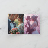 エレガント金ゴールドフレーム結婚式招待状 招待状 (内部)