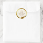 エレガント金ゴールドフレーム50th結婚周年記念Melami ラウンドシール (バッグ)