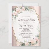 エレガント金ゴールドフレーム、バラ、バラ金ゴールド廃棄 招待状 (正面)