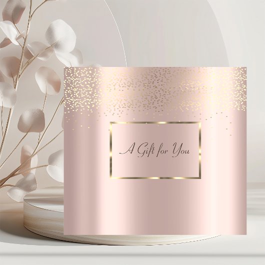 エレガント金ゴールドフレーム、紙吹雪バラ金ゴールド 割引カード