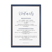 エレガント金ゴールドフレームNavy Blue結婚の詳細