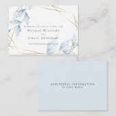 エレガント金ゴールドフレ淡い色のームほこりっぽい青葉い エンクロージャーカード (正面/裏面)