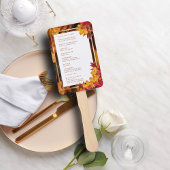 エレガント金ゴールドフレ素朴ーム結婚式 プログラム ハンドファン