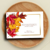 エレガント金ゴールドフレ素朴ーム&秋チャーム結婚ズ サンキューカード