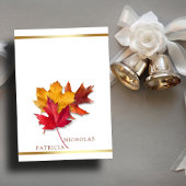 エレガント金ゴールドフレ素朴ーム&秋チャーム結婚ズ 招待状