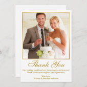 エレガント金ゴールドフレ結婚ームの写真 サンキューカード (正面/裏面)