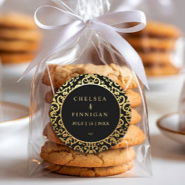 エレガント金ゴールドフレ結婚ーム ラウンドシール