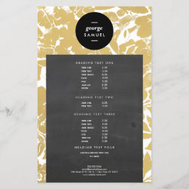 エレガント金ゴールドフローラはっきりしたデザイン チラシ