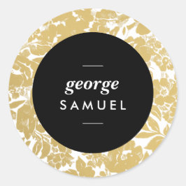 エレガント金ゴールドフローラはっきりしたデザイン ラウンドシール