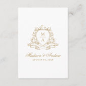 エレガント金ゴールドフローラクレスト結婚詳細 エンクロージャーカード (裏面)