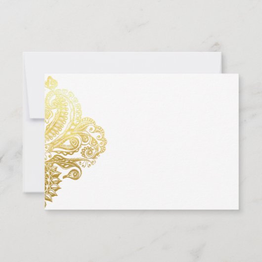 エレガント金ゴールドフローラサンキューカード サンキューカード (裏面)