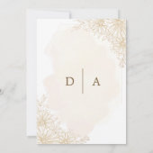 エレガント金ゴールドフローラヌエストラスペインのボダ結婚ズ 招待状 (裏面)