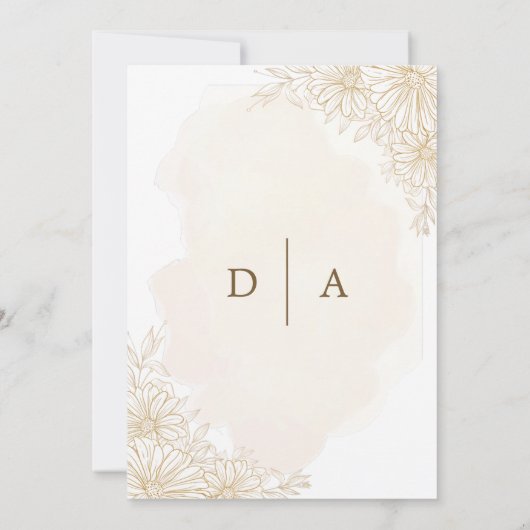 エレガント金ゴールドフローラヌエストラスペインのボダ結婚ズ 招待状 (裏面)