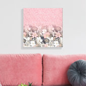 エレガント金ゴールドフローラピンクのグラデーショングリッター画像 キャンバスプリント (インサイチュ (リビング))