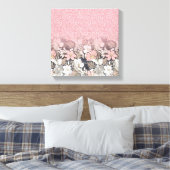 エレガント金ゴールドフローラピンクのグラデーショングリッター画像 キャンバスプリント (インサイチュ (寝室))