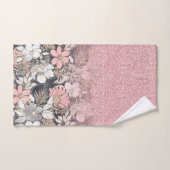 エレガント金ゴールドフローラピンクのグラデーショングリッター画像 バスタオルセット (ハンドタオル)