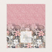 エレガント金ゴールドフローラピンクのグラデーショングリッター画像 名刺 (外部フラット)